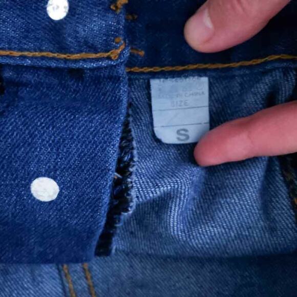 A-line Denim Skirt Button Front Mini Blue Jean Estimated Size XXS - Picture 4 of 5